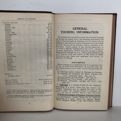 FOREIGN TOURING GUIDE 1936-37: The Automobile Association