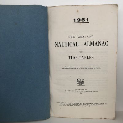 NEW ZEALAND NAUTICAL ALMANAC and TIDE TABLES 1951