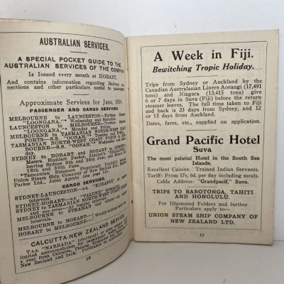 UNION STEAMSHIP COMPANY Pocket Guide to Company Services 1934