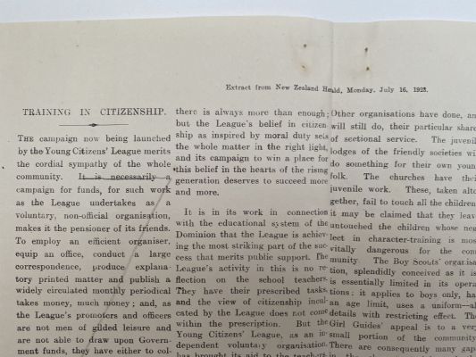 OLD NEWSPAPERS: The Young Citizen League from 1920s