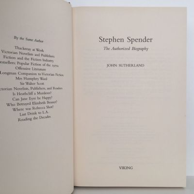 STEPHEN SPENDER: The Authorized Biography