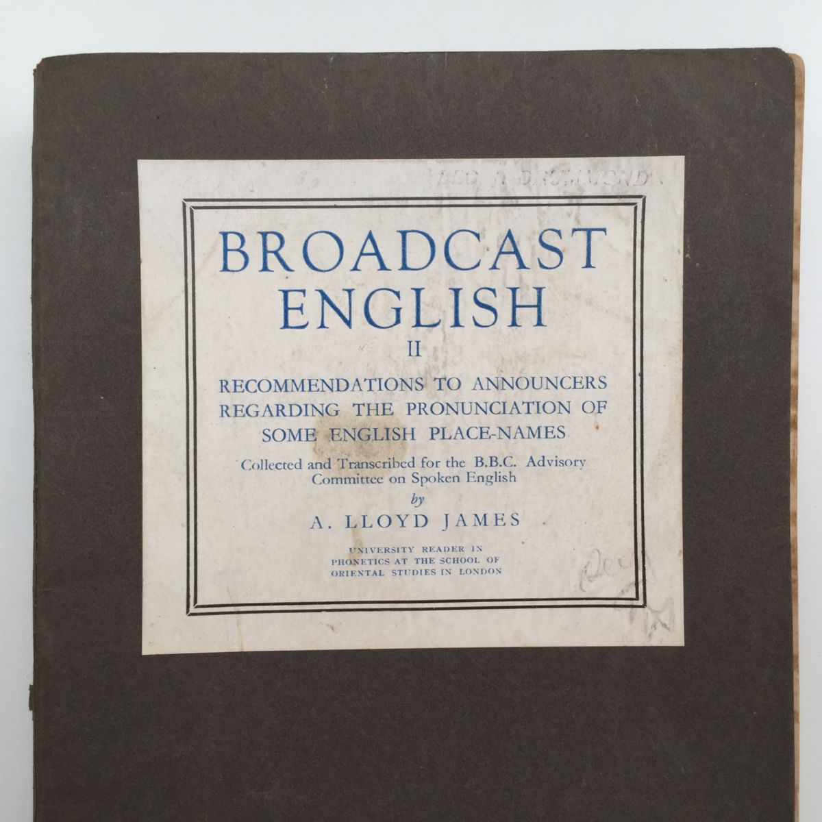 BROADCAST ENGLISH II