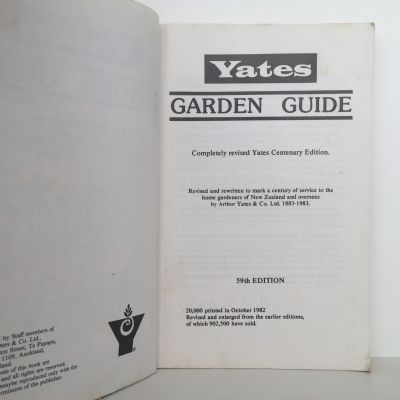 YATES GARDEN GUIDE: 59th Centenary Edition