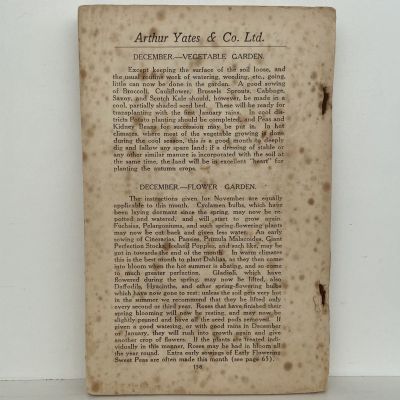 YATES GARDEN GUIDE: Hints for Amateurs 17th Edition