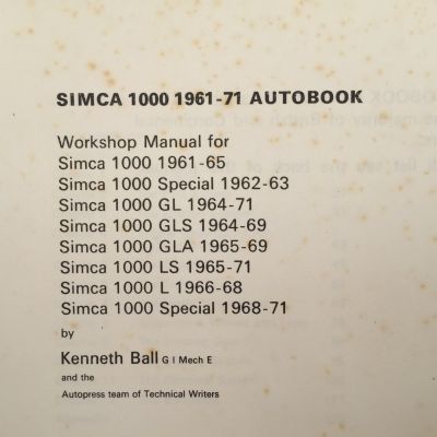 Simca 1000 1961-71 Autobook