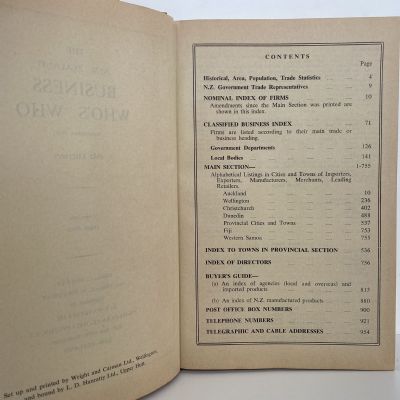 The New Zealand Business WHO'S WHO 1962