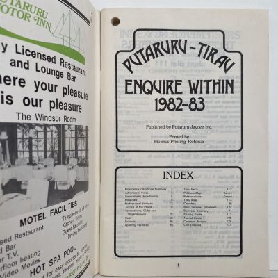 VINTAGE DIRECTORY: Putaruru Tirau - Enquire Within 1982-83