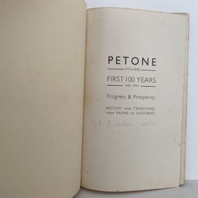 PETONE: History and Traditions of the First 100 Years 1840 -1940