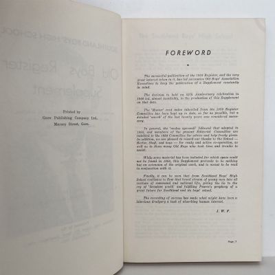 SOUTHLAND BOYS HIGH SCHOOL: Register Supplement 1957 - 1965