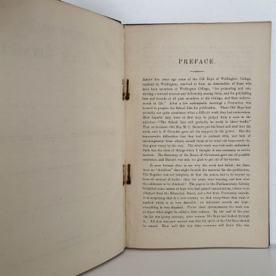 WELLINGTON COLLEGE OLD BOYS' RECORD and short History