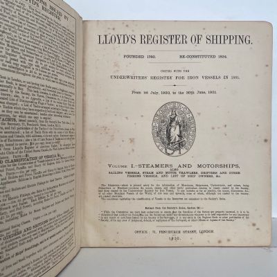 LLOYD'S REGISTER OF SHIPPING 1930 - 1931, Volume I, Register - 6246