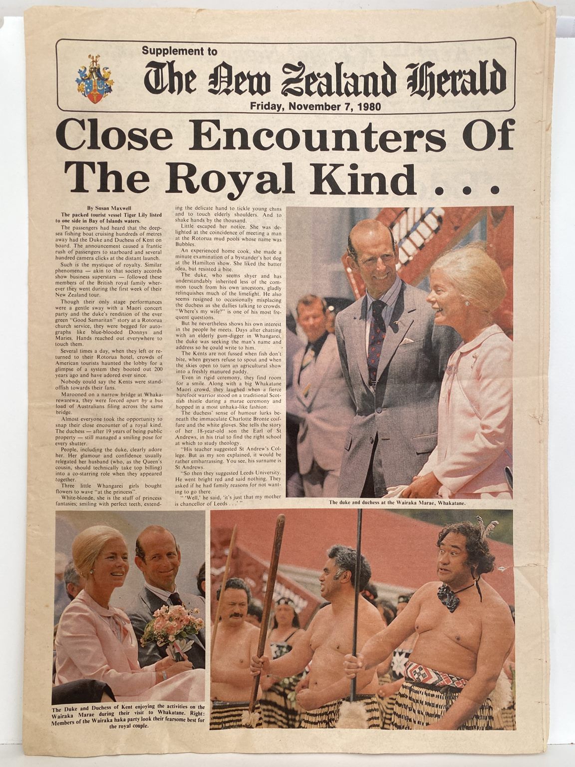 OLD NEWSPAPER: The New Zealand Herald, 7 November 1980 - Royal Tour Supplement