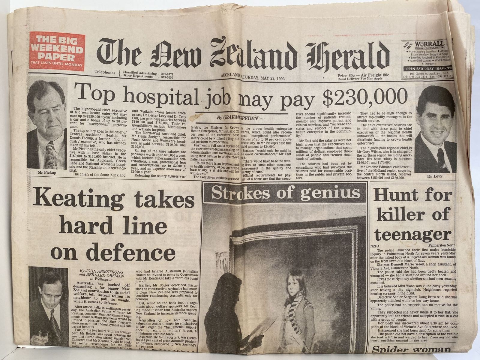 OLD NEWSPAPER: The New Zealand Herald, 22 May 1993
