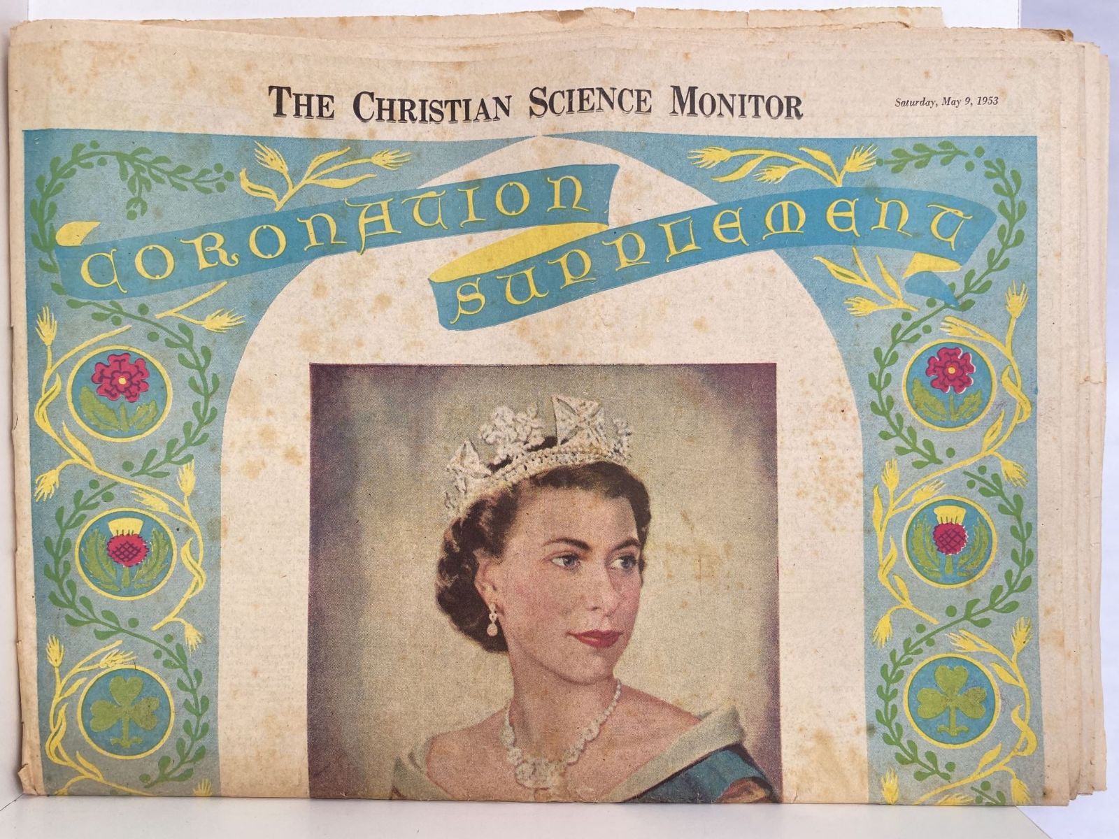 OLD NEWSPAPER: The Christian Science Monitor, 9 May 1953 - Queen's Coronation