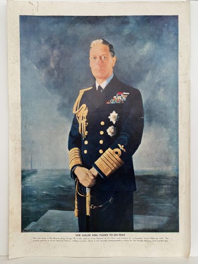 OLD NEWSPAPER + PORTRAIT: New Zealand Herald - The King's Funeral, 24 Feb 1936