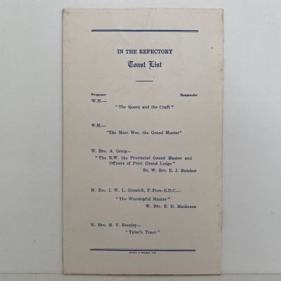 MASONIC LODGE NO. 138 - Installation of Edward D. Matheson 1964