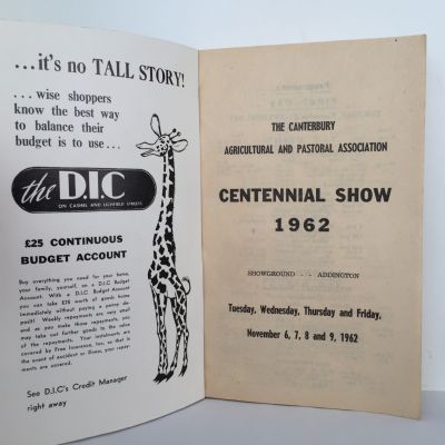 Canterbury Centennial Show Catalouge 1962 
