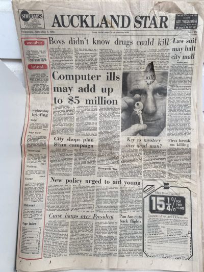 OLD NEWSPAPER: Auckland Star - 3rd September 1980