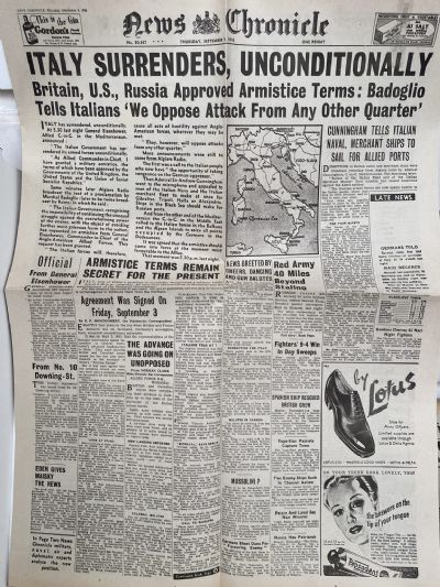 OLD WARTIME NEWSPAPER: News Chronicle, Thursday 9th September 1943