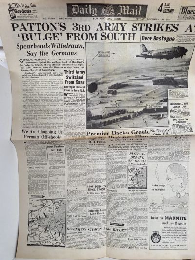 OLD WARTIME NEWSPAPER: Daily Mail, Friday 29th December 1944