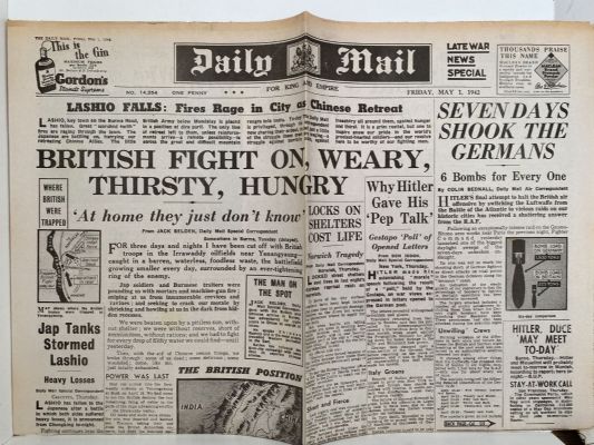 OLD WARTIME NEWSPAPER: Daily Mail, Friday 1st May 1942