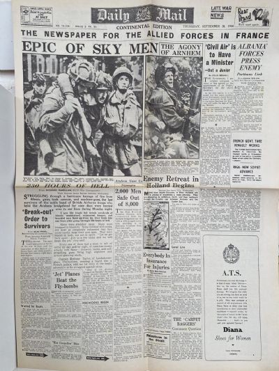 OLD WARTIME NEWSPAPER: Daily Mail, Thursday 28th September 1944