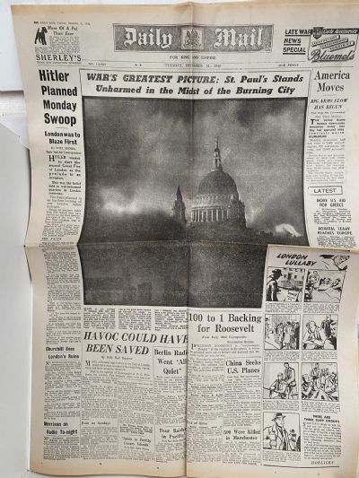 OLD WARTIME NEWSPAPER: Daily Mail, Tuesday 31st December 1940