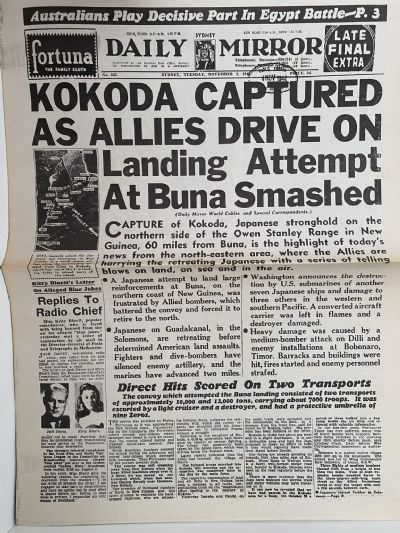 OLD WARTIME NEWSPAPER: Daily Mirror, Tuesday 3rd November 1942