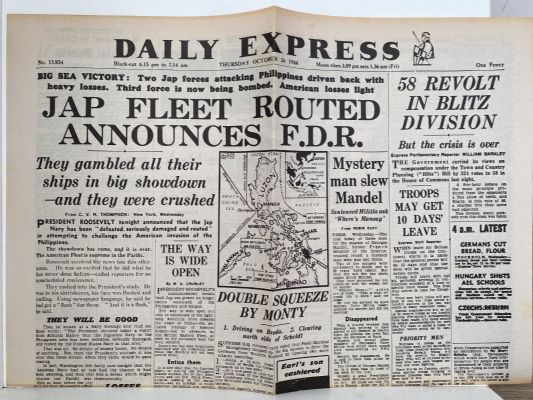 OLD WARTIME NEWSPAPER: Daily Express, Thursday 26 October 1944