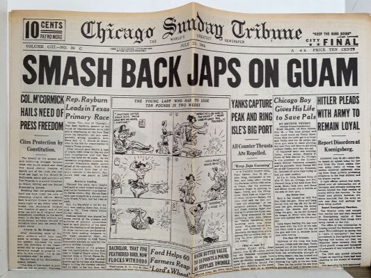 OLD WARTIME NEWSPAPER: Chicago Sunday Tribune, 23rd July 1944