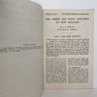 The Sheep and Wool Industry of New Zealand: Bulletin No. 274