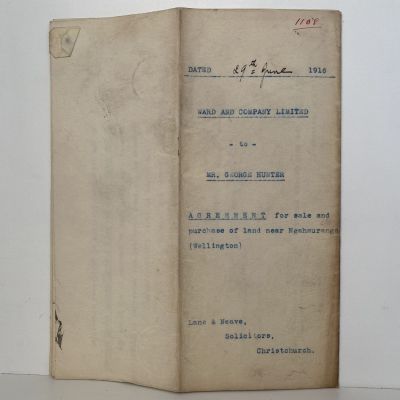 PROPERTY SALE AGREEMENT: Harbour District, Wellington 1916 