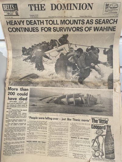 OLD NEWSPAPER: The Dominion, 11 April 1968 - Wahine Disaster