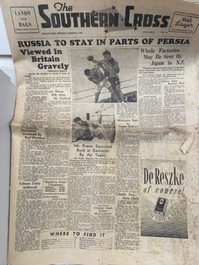 OLD NEWSPAPER: The Southern Cross, Wellington - Vol. 1, No. 1 - 4 March 1946