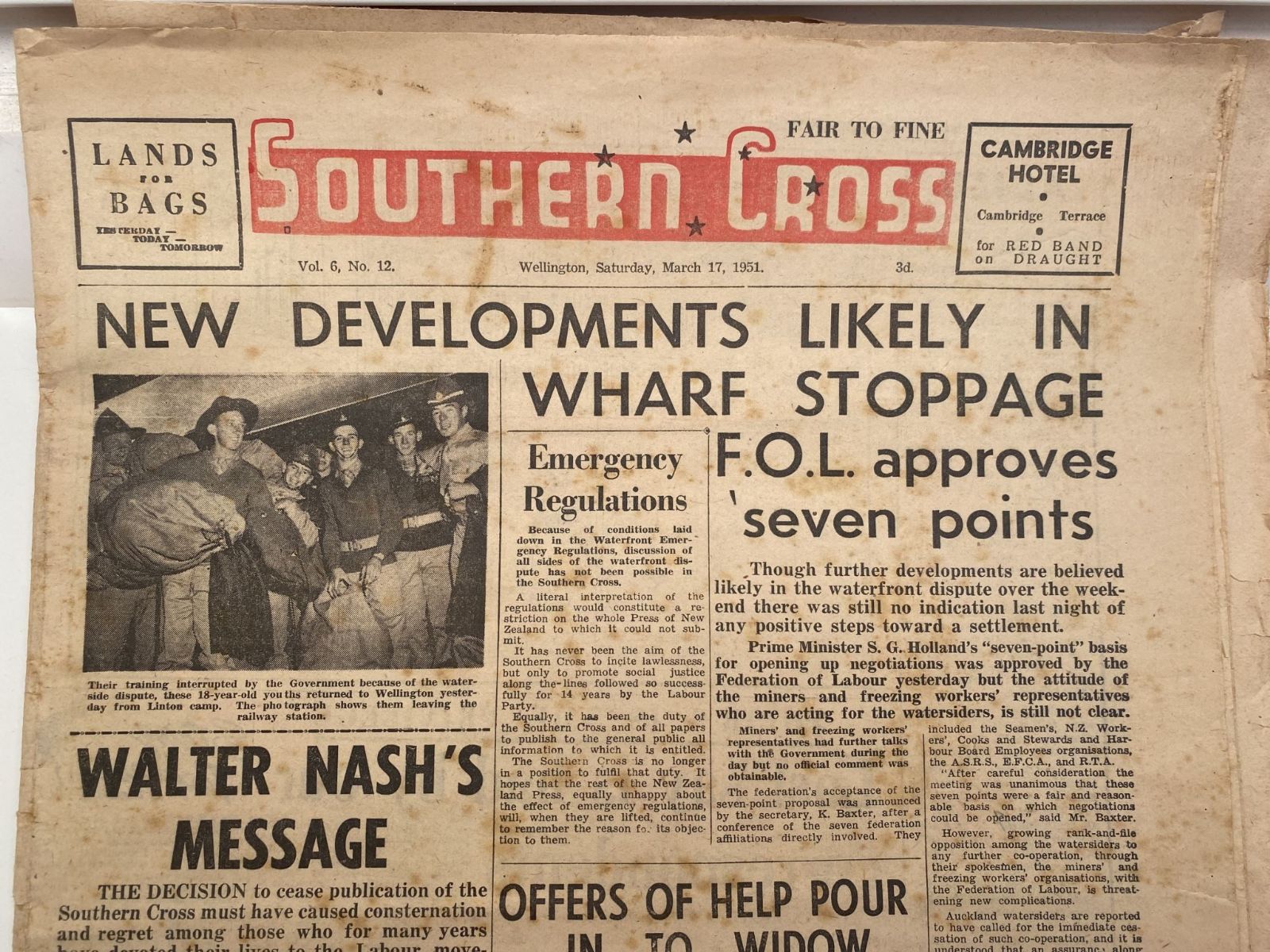 OLD NEWSPAPER: The Southern Cross, Wellington - 17 March 1951