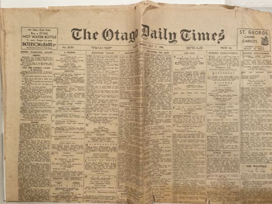 OLD NEWSPAPER: The Otago Daily Times, 7 July 1944