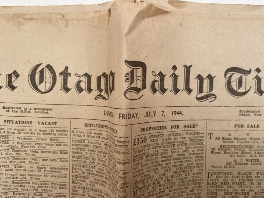 OLD NEWSPAPER: The Otago Daily Times, 7 July 1944