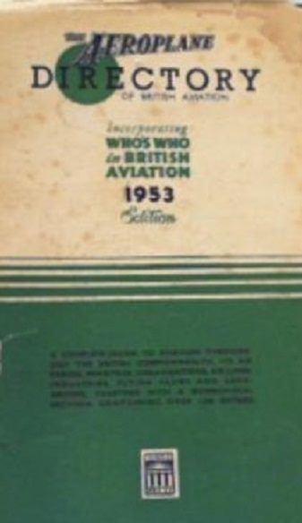 AEROPLANE DIRECTORY of British Aviation 1953