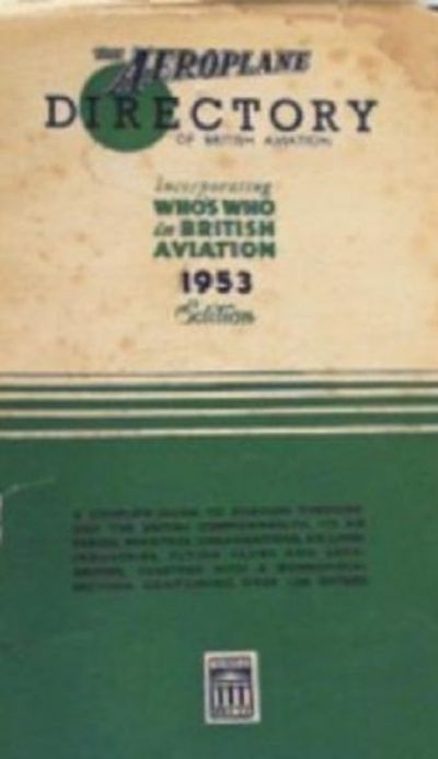 AEROPLANE DIRECTORY of British Aviation 1953 