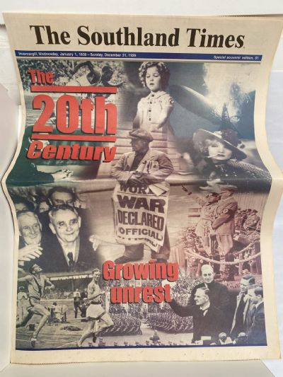 OLD NEWSPAPER: The Southland Times, Invercargill - A Century of News 1900 - 1999