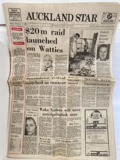OLD NEWSPAPER: Auckland Star - 10 November 1980
