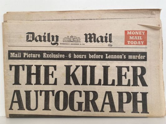 OLD NEWSPAPER: Daily Mail - John Lennon Killed, 10 December 1980