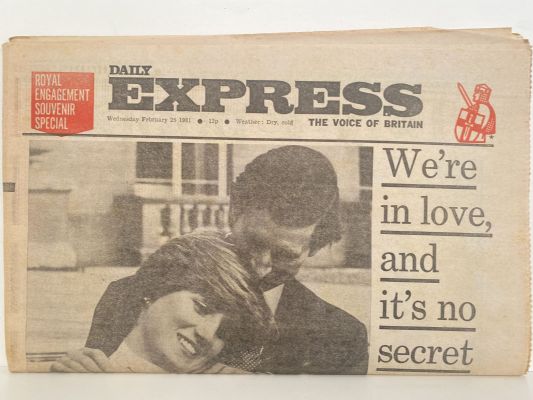OLD NEWSPAPER: Daily Express, 25 February 1981 - Charles and Diana engaged