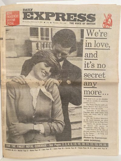 OLD NEWSPAPER: Daily Express, 25 February 1981 - Charles and Diana engaged