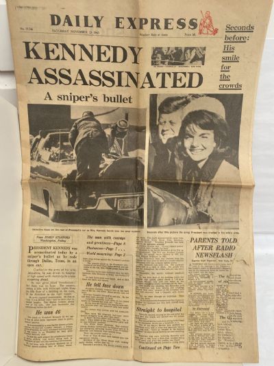 OLD NEWSPAPER: Daily Express, 23 November 1963 - J F Kennedy Assassinated