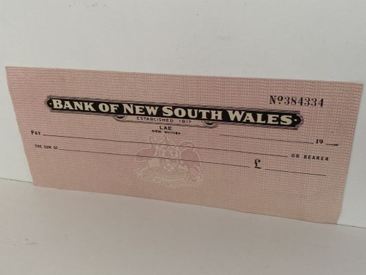 OLD BANKING MEMORABILIA: Bank of New South Wales, Est 1817