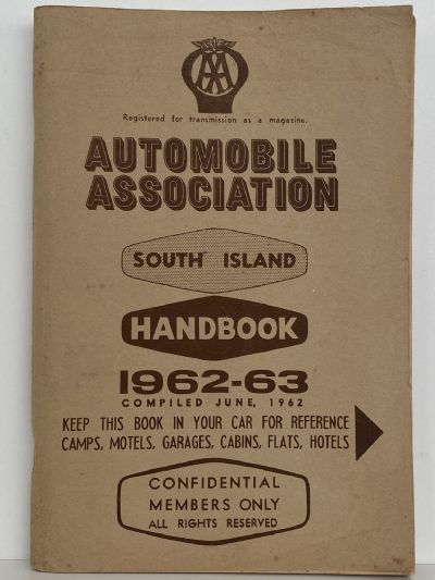 AUTOMOBILE ASSOCIATION: South Island Handbook 1962-63