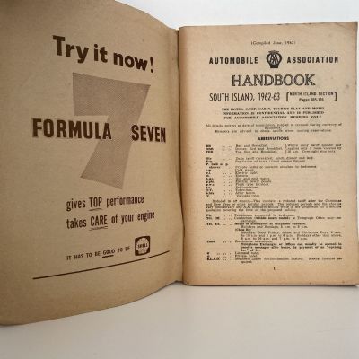 AUTOMOBILE ASSOCIATION: South Island Handbook 1962-63
