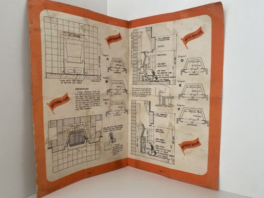 OLD INSTRUCTION MANUAL: for Sofono Fire / Grangemouth Iron Co circa 1950s
