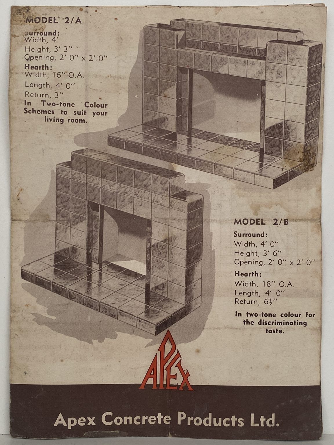 OLD BROCHURE: for Apex Concrete Products circa 1950s